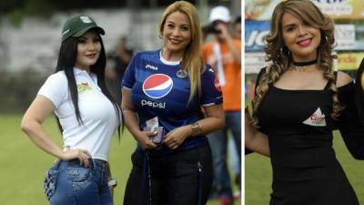 El clásico de las 'M' entre Marathón y Motagua se ha engalanado por bellas mujeres en el estadio Yankel Rosenthal.