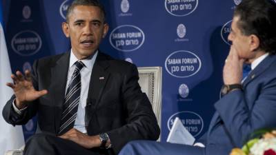 El presidente Barack Obama participó ayer en un foro sobre la situación de Irán e Israel.