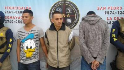 Dos de los detenidos por la Fuerza Nacional Antiextorsión (FNA).