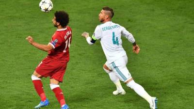 Sergio Ramos estuvo involucrado en la lesión de Salah. FOTO AFP Sergei SUPINSKY