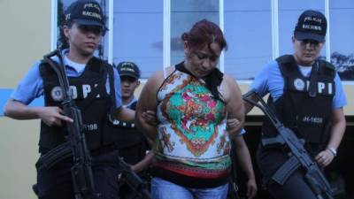 Agentes de la DPI capturaron a María Ángela Sánchez ayer en horas de la tarde.