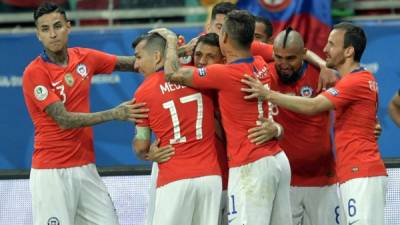 La selección chilena derrotó 2-1 a Ecuador en la Copa América. Foto AFP