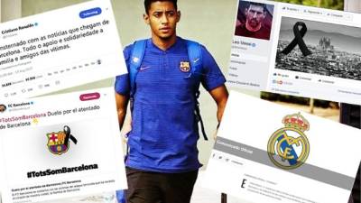 El delantero hondureño Anthony 'Choco' Lozano, del Barcelona B, mostró su consternación por el atentado en Barcelona.