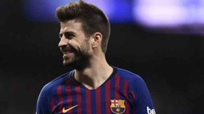 Piqué celebró el pase a la final de la Copa del Rey del Barcelona. FOTO AFP.