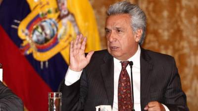 El presidente de Ecuador, Lenín Moreno, habla hoy, jueves 5 de julio de 2018, en el Palacio de Gobierno, en Quito (Ecuador). EFE