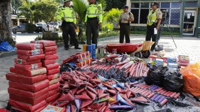 La pólvora está en depósito en la sede policial.