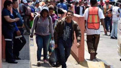 Hondureños en México rumbo a EEUU. Foto de archivo.