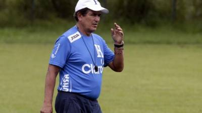 Jorge Luis Pinto durante el entrenamiento de este viernes de la Sub-23 de Honduras. Foto Juan Salgado