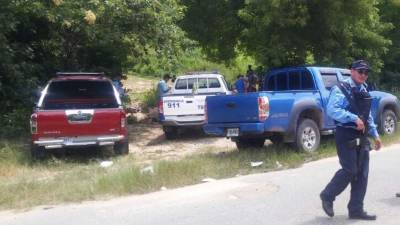 La Policía resguarda la dantesca escena.