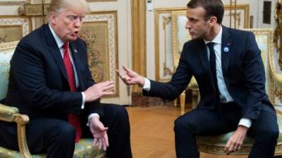 Macron criticó el nacionalismo y proteccionismo de Trump durante su discurso en la ceremonia de conmemoración de la Gran Guerra en París./AFP.