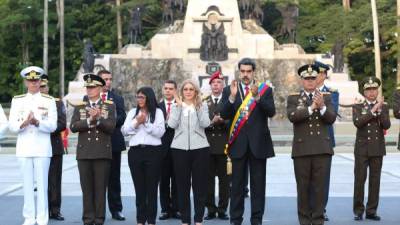 Nicolás Maduro durante un acto con militares en conmemoración del 198º Aniversario de la Batalla de Carabobo y Día del Ejército este lunes, en Carabobo. EFE