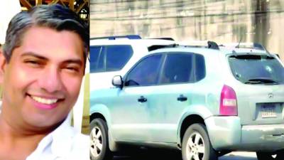 El vehículo del ingeniero César Renato Robleda impactó contra una camioneta luego de los disparos.