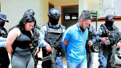 <b>Dos de los implicados capturados ayer por agentes de la Dipampco en la capital.</b>