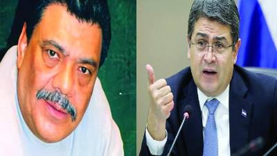 Juan Ramón Matta Ballesteros y el expresidente Juan Orlando Hernández.