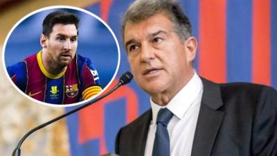 Joan Laporta salió en defensa de Lionel Messi tras la filtración del contrato del argentino.