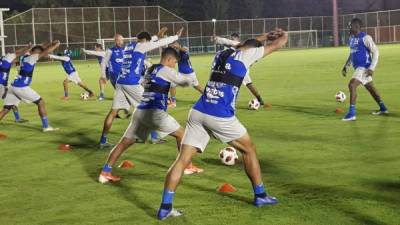 La selección de Honduras en el entrenamiento realizado en Ciudad del Este, Paraguay. Foto Fenafuth.
