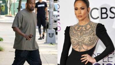 El rapero Kanye West y la cantante y actriz Jennifer López.