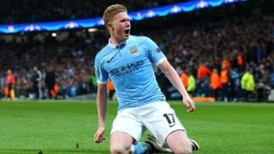 El belga Kevin De Bruyne celebra el segundo tanto que le dio la victoria al Manchester City.