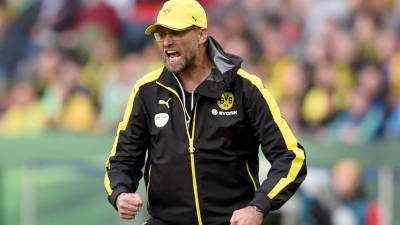 Jürgen Klopp en su último partido con el Borussia Dortmund. Foto AFP
