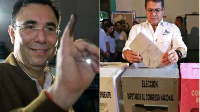 Luis Zelaya, del Partido Liberal y el presidente de Honduras, Juan Orlando Hernández.