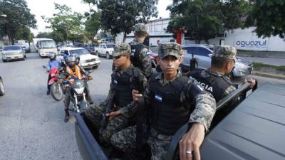 Los patrullajes de la Policía Militar son constantes en la ciudad, lo que es bien visto por los sampedranos.