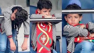 El retoño de Cristiano fue captado de esta manera en pleno juego.