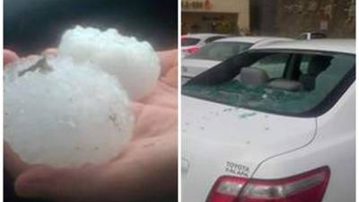 Las bolas de hielo del tamaño de una pelota de béisbol, provocaron daños en al menos cuatro municipios veracruzanos donde se reportan al menos 240 viviensas y 300 autos afectados. Foto Cortesía ElUniversal.com.mx