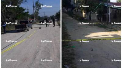 Las escenas donde fueron asesinadas las dos personas en Choloma, Cortés.