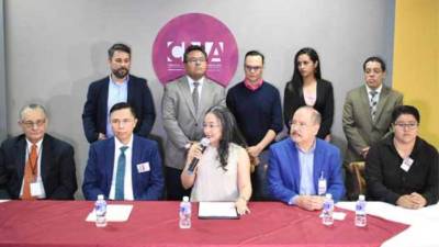 La directora del CNA, Gabriela Castellanos, es acompañado de representantes de once organizaciones sociales.