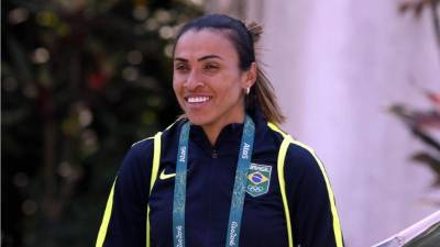 Marta está disputando los Juegos Olímpicos con Brasil. Foto Juan Salgado/Enviado Especial