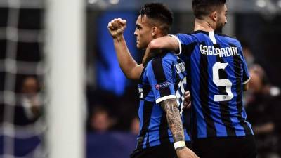 Lautaro Martínez abrió el camino de la victoria del Inter sobre el Borussia Dortmund. Foto AFP