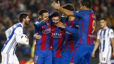 El Barcelona superó la eliminatoria contra la Real Sociedad con una goleada y se clasificó a las semifinales de la Copa del Rey. Foto EFE