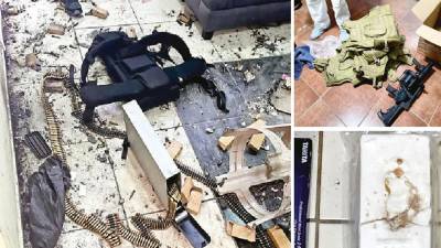 <b>En la casa se encontraron varios cartuchos con munición, chalecos antibalas y un kilo de cocaína.</b>