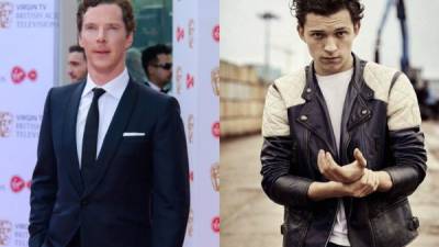 Los actores británicos Benedict Cumberbatch y Tom Holland.