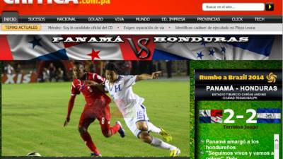 Portal del diario panameño Crítica.