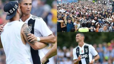 El portugués Cristiano Ronaldo se enfundó por primera vez la camiseta 'bianconera' del Juventus, en un encuentro de preparación ante el equipo B del club turinés y ante el que anotó su primer gol como integrante de la 'Vecchia signora'. La locura se desató en Italia e inclusive no se pudo terminar el juego. FOTOS JUVENTUS.COM Y EFE.