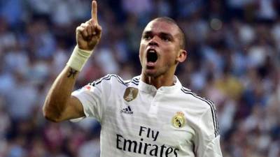 Pepe, celebrando un gol con el Real Madrid. Foto archivo