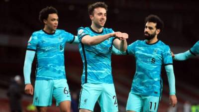El Liverpool goleó a domicilio al Arsenal en la Premier League. Foto AFP