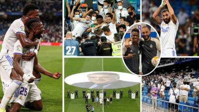 Las imágenes de la remontada del Real Madrid para terminar goleando (5-2) al Celta de Vigo en el regreso del equipo al nuevo estadio Santiago Bernabéu, en un partido en el que fueron protagonistas Karim Benzema, Vinicius y Eduardo Camavinga.