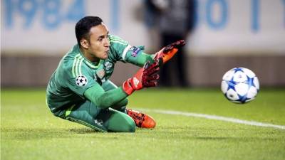 Keylor Navas durante el partido contra el Malmö. Foto EFE