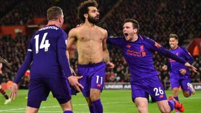 Mohamed Salah marcó un gol para la victoria del Liverpool en Southampton. Foto AFP