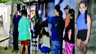 <b>El cuerpo de María Lilian Villeda quedó inerte en la puerta de la entrada de su casa.</b>