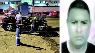 El vehículo que atropelló a Bayron Milla quedó destruido. Ayer fue sepultado en San Antonio, La Masica.