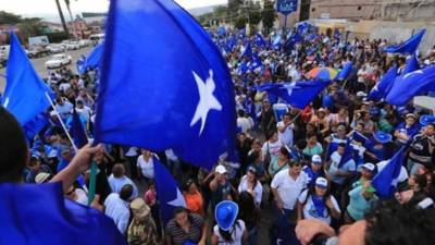 Imagen de archivo de una concentración política del PN Tegucigalpa.