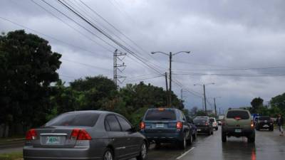 San Pedro Sula amaneció con lluvias este jueves.