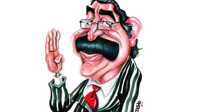Caricatura de Manuel Zelaya Rosales para entrevista a Diario LA PRENSA.