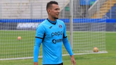 Erick Andino en el entrenamiento de este viernes del Motagua en el estadio Nacional. Foto Ronald Aceituno