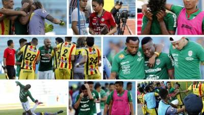 El clásico sampedrano Marathón-Real España, correspondiente a la vuelta de las semifinales, terminó en pleitos y lágrimas. Estas son las imágenes que nos dejó el partido.