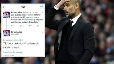 El hondureño deseó la muerte de Pep Guardiola en el atentado de Manchester.
