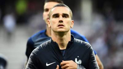 Antoine Griezmann, antes del inicio del partido amistoso Francia-Italia. Foto AFP